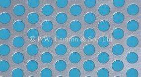 Silver 6.35mm Round Hole Powder Coated Metal Sheet Grilles for use in Radiator Covers, Cabinets and as Screening Panels