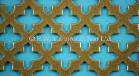 Antique Gold Small Sword Powder Coated Metal Sheet - Grilles for use in Radiator Covers, Cabinets and as Screening Panels