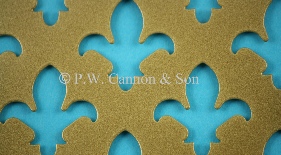 P.W. Cannon & Son Ltd - Antique Gold Pattern No 9 Fleur de Lys Powder Coated Metal Sheets for use in Radiator Covers, Cabinets and as Screening Panels